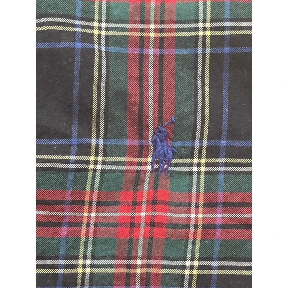 Polo Ralph Lauren Slim Fit Plaid Woven Cotton Button-Up Shirt Men M Long Sleeve